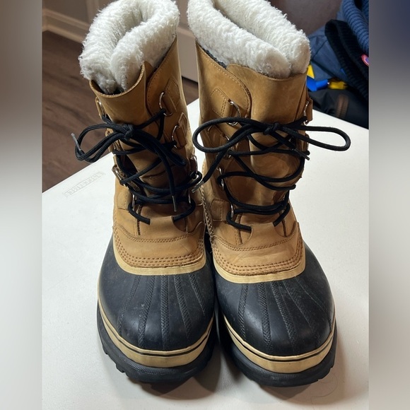 Size 10 Sorel Caribou Fleece Lined Men’s Waterproof Leather Boot Winter Warm - Picture 4 of 15